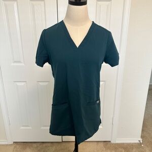 FIGS Casma Three-Pocket Scrub Top Caribbean Blue XS